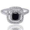 טבעת אירוסין יהלום שחור 1.91ct מזהב 14K