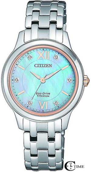 Citizen CIEM0726-89Y - שעון סולארי עשוי טיטניום לאישה