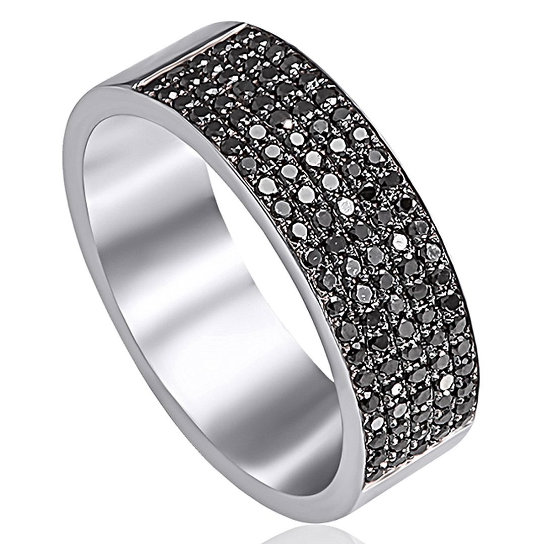 טבעת יהלומים שחורים 0.68ct זהב 14K