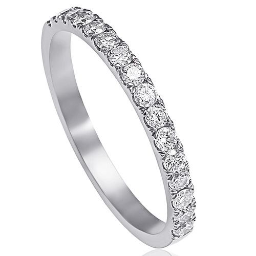 טבעת יהלומים חצי נישואים 0.34ct מזהב 14K