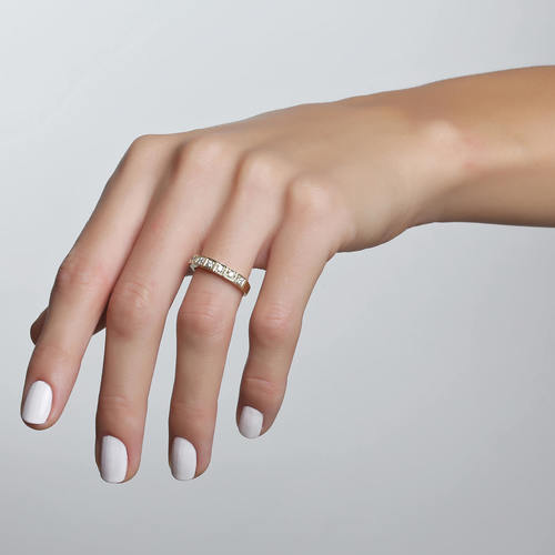 טבעת יהלומים שורה 0.24ct מזהב 14K