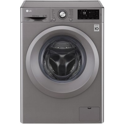מכונת כביסה ‏7 ‏ק”ג פתח חזית LG F0712WS/W כסוף/לבן.