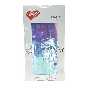 וילון פרנזים מטאלי כחול ססגוני 1*2 מטר