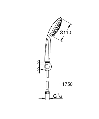 סט מאחז, צינור ומזלף 27355000 כרום GROHE