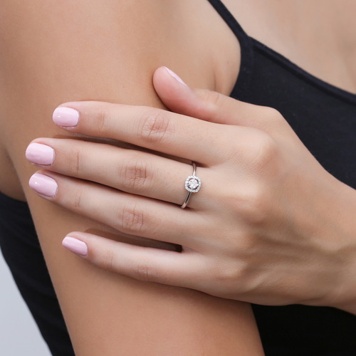 טבעת יהלומים 0.15ct מזהב 14K