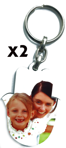 זוג מחזיק מפתחות עץ צד אחד -חמסה