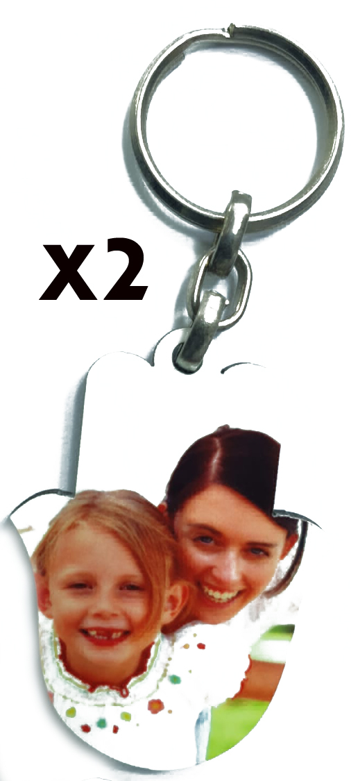 זוג מחזיק מפתחות עץ צד אחד -חמסה