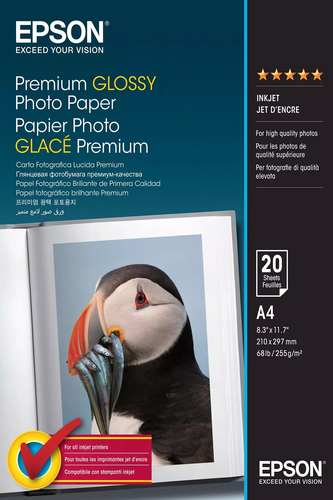 נייר הדפסה מבריק Epson Premium Glossy A4 