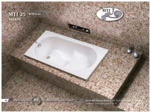 אמבטיה אקרילית מלבנית 140X70 MTI 25 סמ