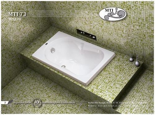 אמבטיה אקרילית מלבנית MTI 73 105X70