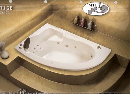 אמבטיה אקרילית פינתית MTI 28 160X100