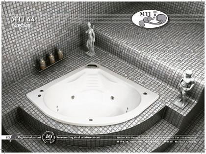אמבטיה אקרילית פינתית MTI 44 140X140