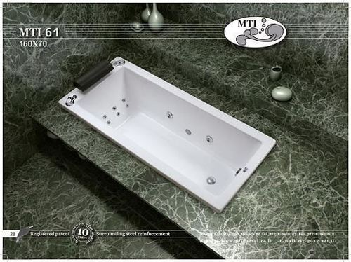 אמבטיה מלבנית מידה 160X70 דגם MTI 61