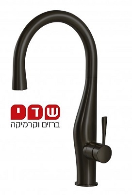 304869OP ברז מטבח גוון שחור נשלף מבית חמת סדרת IMAGINE 