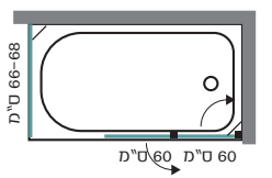 מקלחון אמבטיון גוון שחור הרמוניקה + דופן דגם ליאו