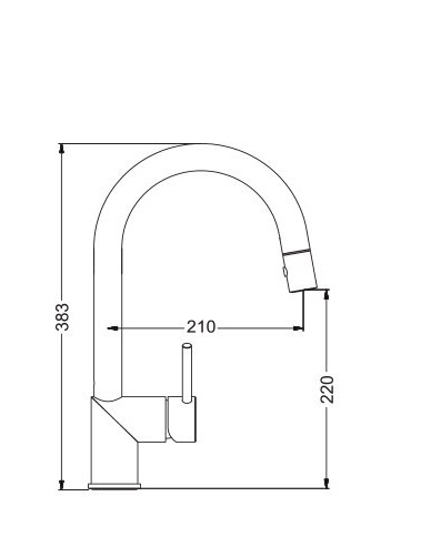 חמת ברז מטבח PVD נשלף Pull Down דגם 304668F16 נירוסטה מט