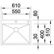 כיור מטבח נירוסטה בלנקו blanco זירוקס 550if-a