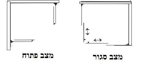 מקלחון הזזה מרובע ספיריט מידה 100 סמ