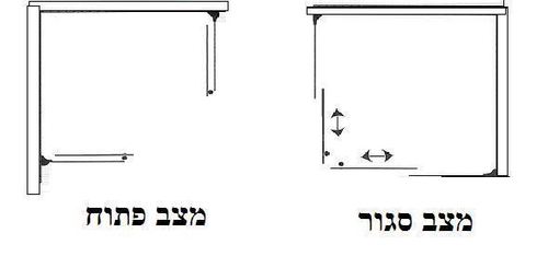 מקלחון הזזה דניאלה פינתי מרובע 76.5 עד 79 סמ 