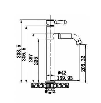 SEBACH ברז רחצה שחור ענתיק לכיור מונח דגם 705824