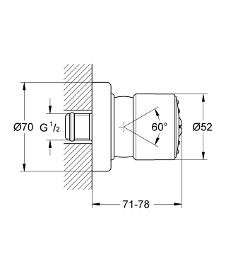 מתז צד 28198000 כרום GROHE