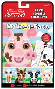 חוברת מדבקות רב פעמיות לבית ולטיולים 10 חיות ו 76 מדבקות - חיות החווה