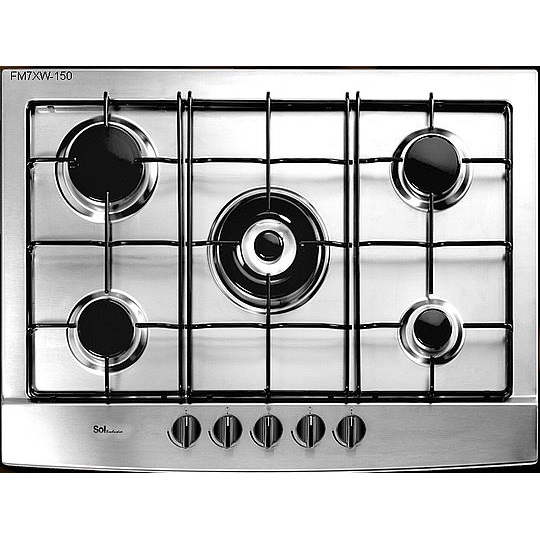 כיריים בנוי גז נירוסטה 5 להבות דגם SOL EXCLUSIVE FM7XW-150