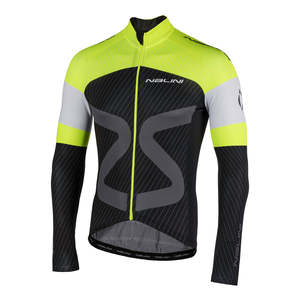 חולצה ארוכה לרכיבת אופניים לגברים Tc Ls Jersey שחור-צהוב