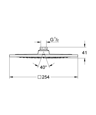 ראש מקלחת מרובע 254X254 27271000 כרום GROHE 
