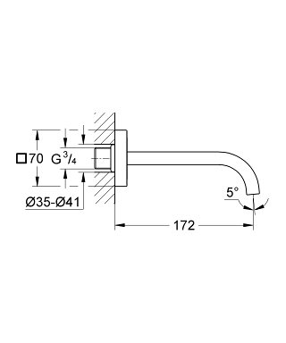 פיית מילוי 13264000 אלור ALLURE כרום GROHE
