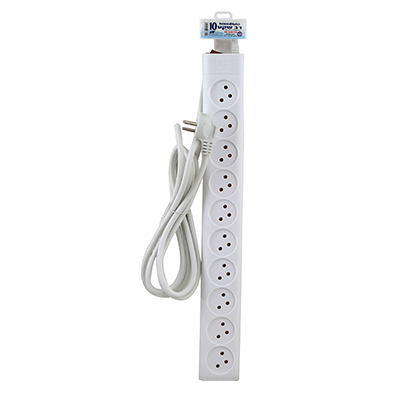 רב שקע 10 +מפסק+כבל 1 מטר SEMICOM SW-MS10-1M