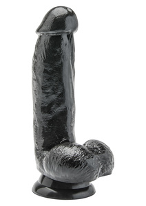 דילדו שחור ואיכותי בגודל 15 של כ-ס"מ ToyJoy - Dildo 6 Inch With Balls במחיר פגז !!