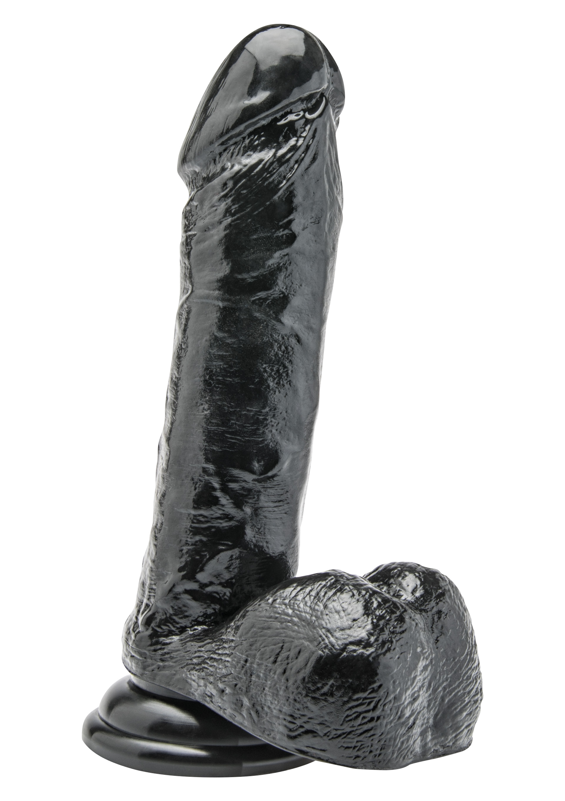 דילדו שחור איכותי גודל 18 ס"מ ToyJoy - Dildo 7 Inch With Balls