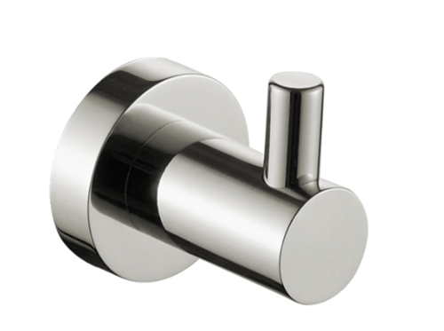 קולב בודד למגבת אמבטיה ניקל מבריק סדרת ROUND דגם ROUND-4554-CP