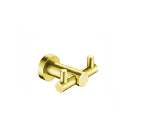קולב זוגי למגבת אמבטיה בצבע זהב מט דגם ROUND-4564-G