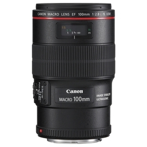 עדשה Canon EF 100mm f/2.8L Macro IS USM יד שניה / מתצוגה 