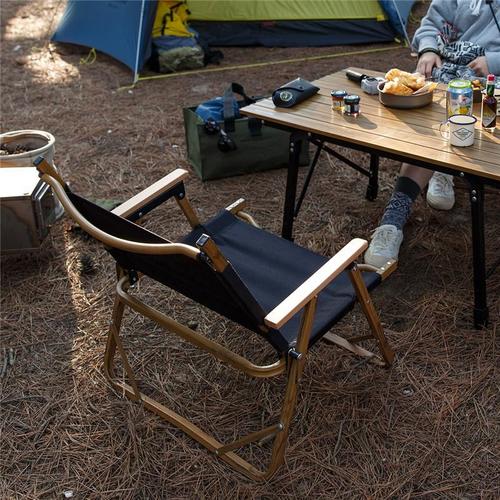 כסא מתקפל אלומיניום לים דמוי עץ חזק וקל NATUREHUKE OUTDOOR  Chair 