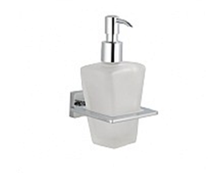 דיספנסר+מחזיק לסבון נוזלי ניקל מבריק מסדרת SQUARE דגם 5963