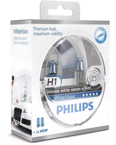 סט מנורות PHILIPS Xenon White Vision H1