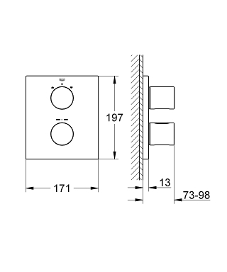 כיסוי חיצוני 4 דרך 19567000 GROHTHERM 3000 COSMOPOLITAN כרום GROHE 