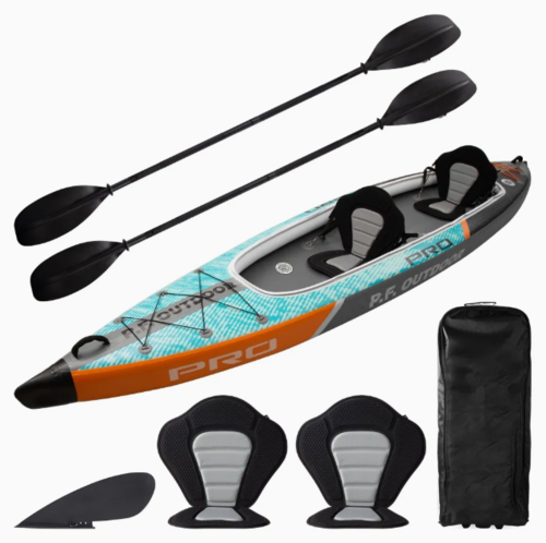 קיאק מתנפח זוגי חזק במיוחד לדייג ושייט בים TURBO TID PRO Double Kayak
