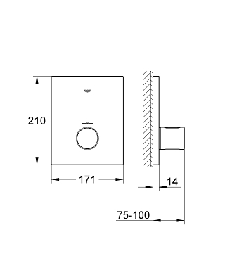 כיסוי חיצוני 27619000 GROHTHERM F כרום GROHE