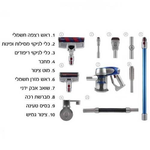 שואב אבק אלחוטי נטען ג'ימי דגם Jimmy JV83
