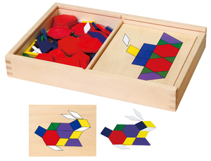 קופסת יצירת צורות גיאומטריות ו 10 כרטיסות 