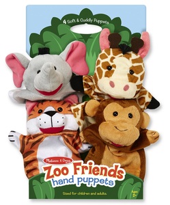 סט 4 בובות כפפה - חברי גן החיות