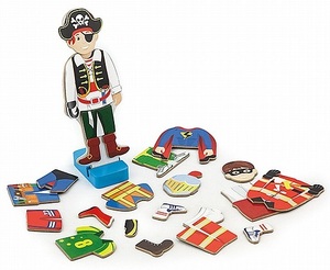 משחק הלבשה מגנטי מעץ 36 חלקי לבוש - פיראט