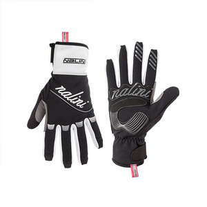 כפפות רכיבה נשים PINK THERMO GLOVES שחור-לבן טרמיות נגד רוח דוחות מים ונושמות 