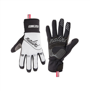 כפפות רכיבה נשים PINK THERMO GLOVES לבן-שחור טרמיות נגד רוח דוחות מים ונושמות 