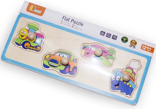 פאזל כפתורי עץ - כלי תחבורה