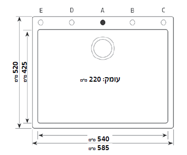 כיור למטבח גרניט סמארט 60- יבואן רשמי